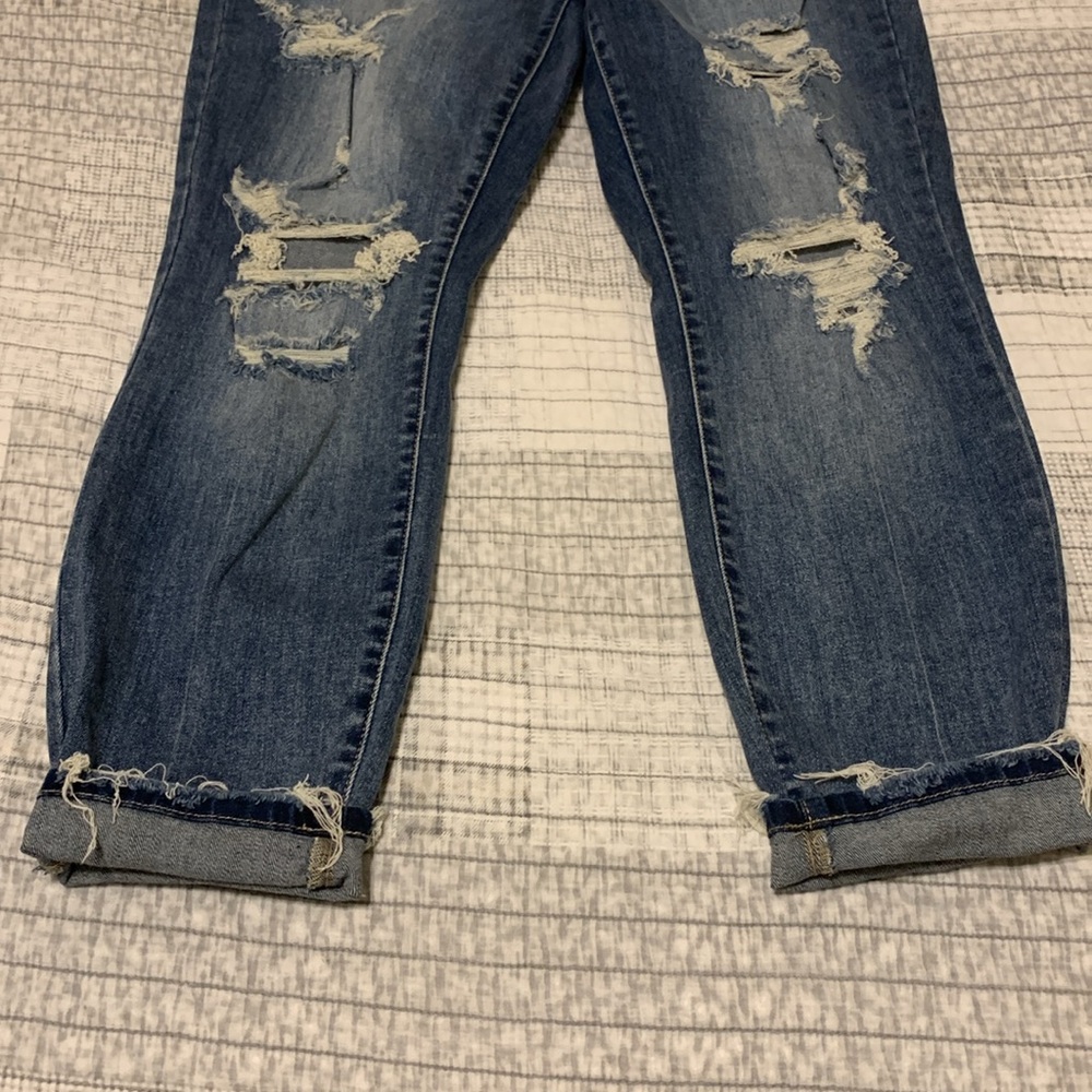 Judy blue lunch break size 7/28 mid rise distressed boyfriend jeans NWT - Picture 3 of 7